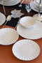 Hermia Derya 24 - Juego de cena de porcelana 24 piezas Blanco y Dorado